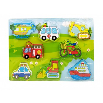 Деревянная игрушка Рамка-вкладыш MD 1213 (Транспорт)