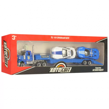 Игровой набор машинок с трейлером AS-1974, 2 машинки и трейлер (AS-1974-3)