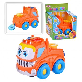 Музыкальная машинка Городские службы PlaySmart 7438 с подсветкой (Оранжевый грузовик)