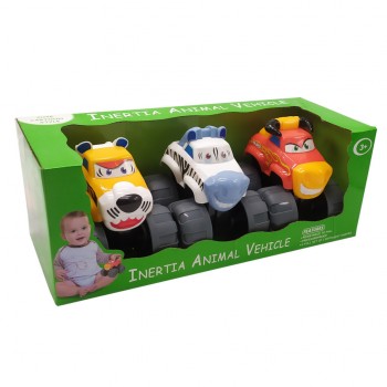 Детская машинка Зверюшки Bambi DY-502 инерционные (Тигр,Зебра,Бык)