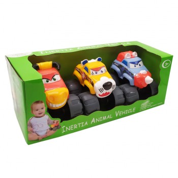 Детская машинка Зверюшки Bambi DY-502 инерционные (Бык,Тигр,Носорог)