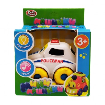 Музыкальная машинка Городские службы PlaySmart 7438 с подсветкой (Белая полиция)