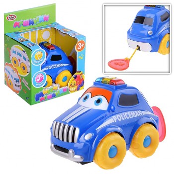 Музыкальная машинка Городские службы PlaySmart 7438 с подсветкой (Синяя полиция)