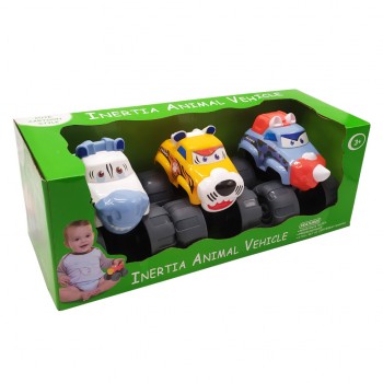 Детская машинка Зверюшки Bambi DY-502 инерционные (Зебра,Тигр,Носорог)