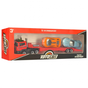 Игровой набор машинок с трейлером AS-1974, 2 машинки и трейлер (AS-1974-5)