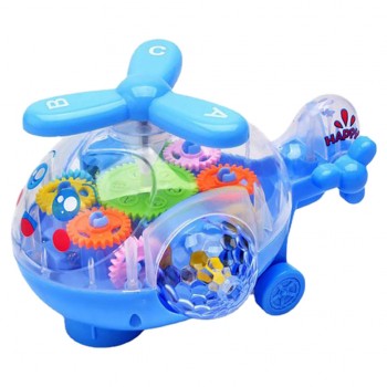 Вертолет музыкальный QF05-1, цветные внутренние детали (Синий)