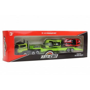 Игровой набор машинок с трейлером AS-1974, 2 машинки и трейлер (AS-1974-4)