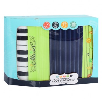 Гармошка игрушечная Bambi 2020-1 музыкальная 17 см (Зелёный-1)