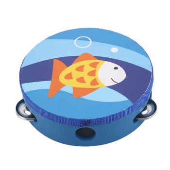 Деревянная игрушка Бубен MD 0367-1 диаметр 15 см (Рыбка)