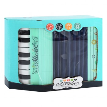 Гармошка игрушечная Bambi 2020-1 музыкальная 17 см (Бирюзовый-1)