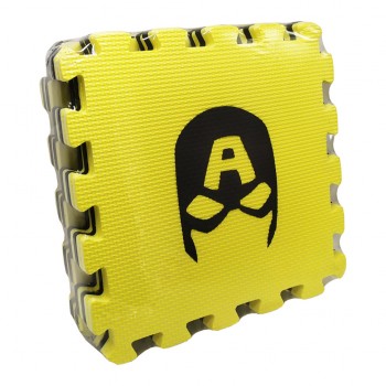 Коврик мозаика Супергерои Limo Toy M 6251, 10 пазлов (Желтый)