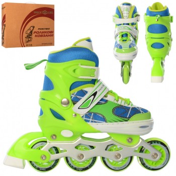 Ролики детские раздвижные A 4141-M размер (35-38) (Зеленый)