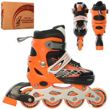 Ролики детские раздвижные A 4140-S размер (31-34) (Оранживые)