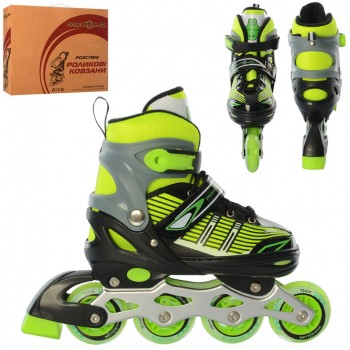 Ролики детские раздвижные A 4139-M размер (35-38) (Зеленый)