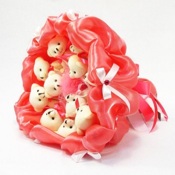 Букет з іграшок Ведмедика 11 кораловий 5284IT