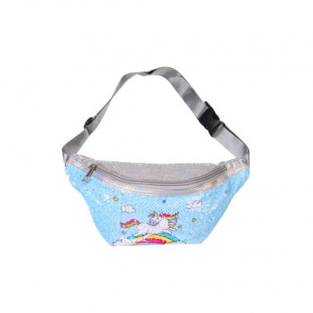 Сумка-бананка Единорог BG1094 р-р сумки – 27*8*14 см (Голубой)