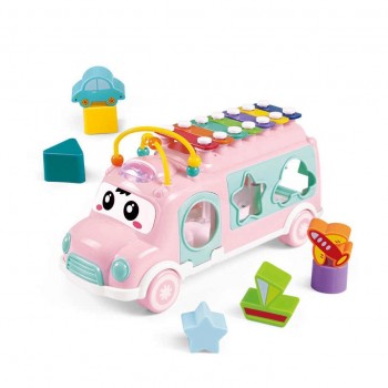 Логическая машина НЕ 8036 A 2 цвета, ксилофон, сортер, трещотка (Розовый)