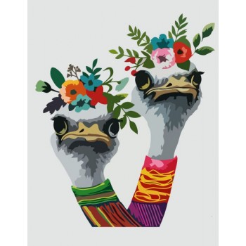 Картина за номерами. Rosa „Страуси у вікні“ 35х45см N00013209