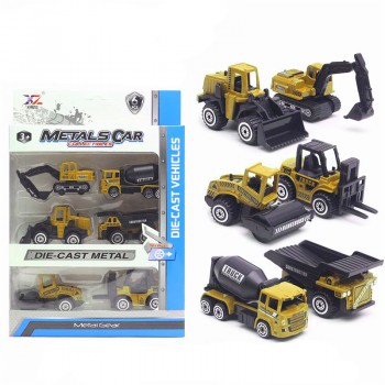 Игрушечная стройтехника XZ653 6 шт в наборе (Коричневый)