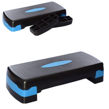 Степ-платформа MS 0536-2, 2ступеньки, 68-28-10,15см, черный с синим