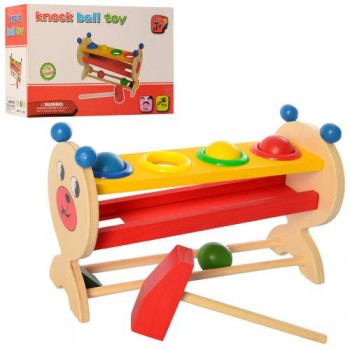 Деревянная игрушка Стучалка MD 2338-UC 23 см, молоточек, шарики