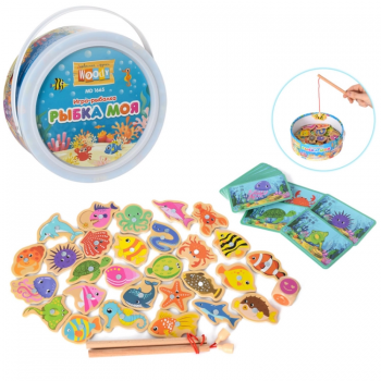 УЦЕНКА!!! Деревянная игрушка Рыбалка MD 1665-UC магнитная