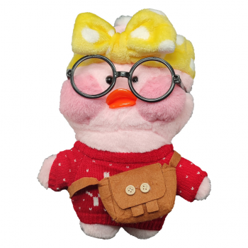 Мягкая плюшевая игрушка уточка Лалафанфан LALA0001-6-UC 30 см, пластиковые очки ( Уцененный товар )