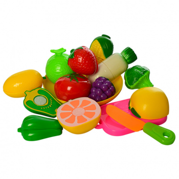 Овощи и фрукты 2018A-UC (Клубника), делятся пополам, с досточкой, ножом( Уцененный товар)