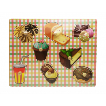 Деревянная игрушка Рамка-вкладыш MD 1272-018-UC сладости ( Уцененный товар)