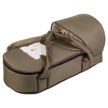 Люлька-переноска Babyroom BLA-056 з твердим дном аплікація хакі (мордочка ведмедики штопаная)