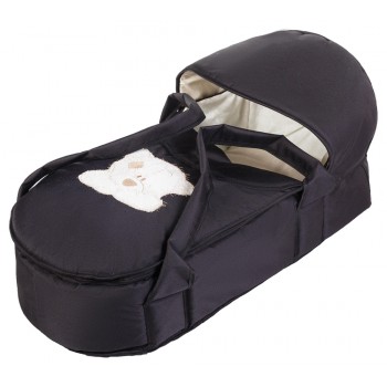 Люлька-переноска Babyroom BLA-056 з твердим дном аплікація чорний (мордочка ведмедики штопаная)