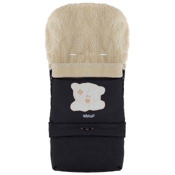 Зимний конверт Babyroom №20 с удлинением  черный (мордочка мишки штопаная)