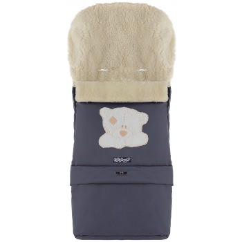 Зимний конверт Babyroom №20 с удлинением  графит (мордочка мишки штопаная)