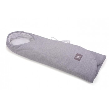 Конверт в коляску и автокресло Cottonmoose ODWF 439/49/51 melange cotton jersey white cotton jersey (серый меланж)