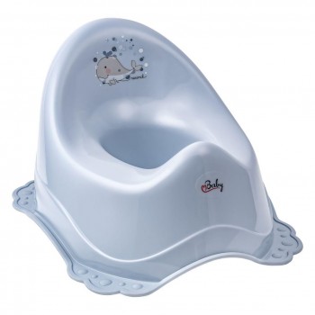 Горшок с антискользящим покрытием Maltex Minimal Chamber pot with anti slip rubber - Whale 7210_35 blue (голубой)