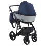 Коляска 2 в 1 Bair Mirello шкіра 100% М-27/32 т. синій - сірий
