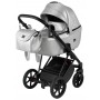 Коляска 2 в 1 Bair Infinity шкіра 100% BI-03 silver (срібло, перламутр)