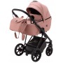 Коляска 2 в 1 Bair Infinity кожа 100% BI-2202-AMO pink powder (розовый пудра)