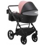 Коляска 2 в 1 Bair Kiwi шкіра 100% BK-44/15 рожевий (пудра) - чорний