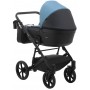 Коляска 2 в 1 Bair Kiwi шкіра 100% BK-7/15 блакитний-Чорний