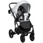Коляска 2 в 1 Bair Polo (Black) шкіра 100% 27 срібло (перламутр)