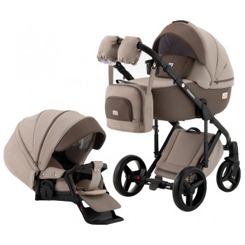 Коляска 2 в 1 Adamex Lucianо CR246 капучино - коричнева шкіра (видавлена точка)