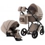 Коляска 2 в 1 Adamex Lucianо CR246 капучино - коричневая кожа (выдавленная точка)