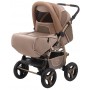 Коляска трансформер Adamex Young  бронза (кожа) - карамель - бежевый лен