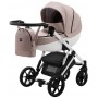 Коляска 2 в 1 Bair Next White кожа 100% 64 латте