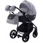 Коляска 2 в 1 Adamex Hybryd Plus BR205 світло-сірий - чорна шкіра (видавлений точка)