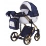 Коляска 2 в 1 Adamex Luciano Polar (Gold) Y809 білий (шкіра) - темно-синій