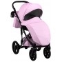 Коляска 2 в 1 Bair Star White (Silver) шкіра 100% 10S рожевий - біла люлька