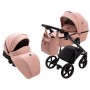 Коляска 2 в 1 Bair Marcel кожа 100%  розовый (пудра)