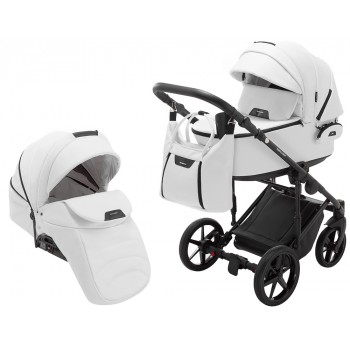 Коляска 2 в 1 Adamex Porto Light ECO кожа 100% SA-1 белый